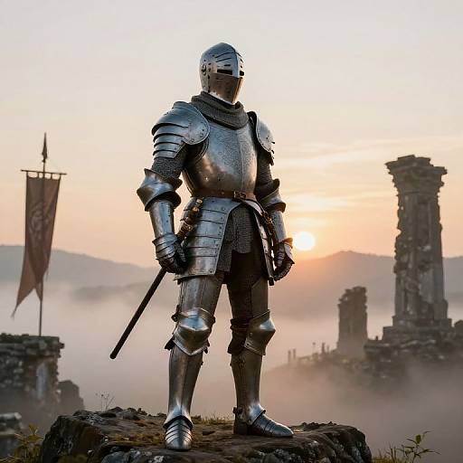 Knight in Armor at Misty Ruins