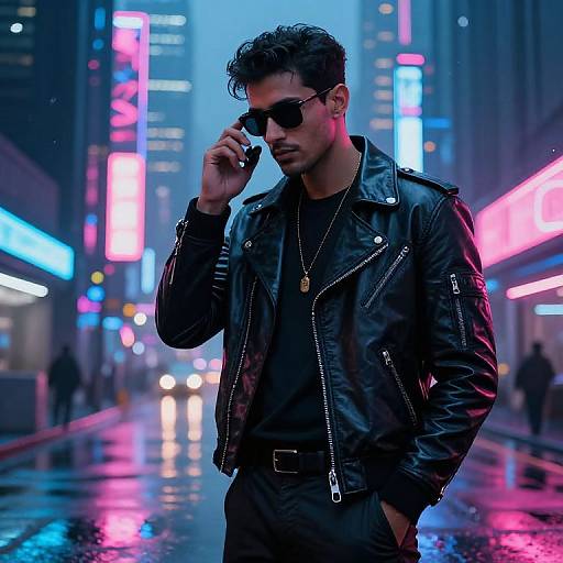 Shawkat in Neon Cyberpunk City