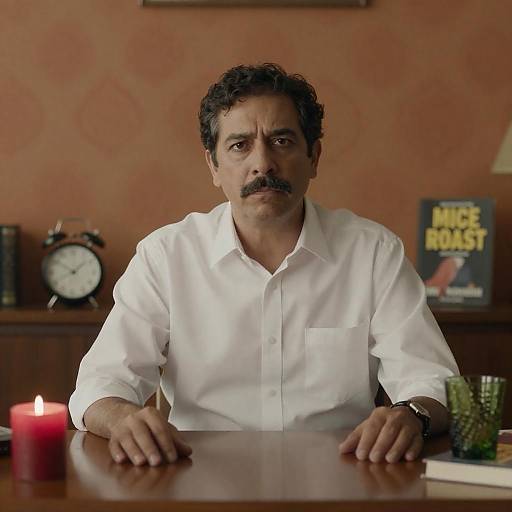 Serious Middle Aged Man at Desk