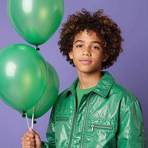 Vibrant Teen Portrait with Balloons