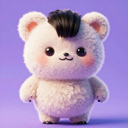 Cute Fluffy Elvis Creature Illustration