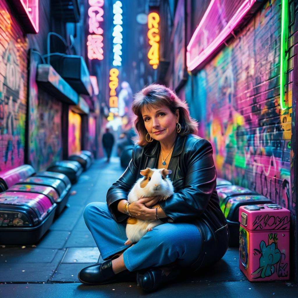 Serene Woman in 1980s New York