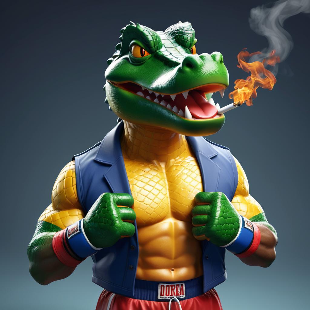 Kickboxer Alligator: A Unique Character Design