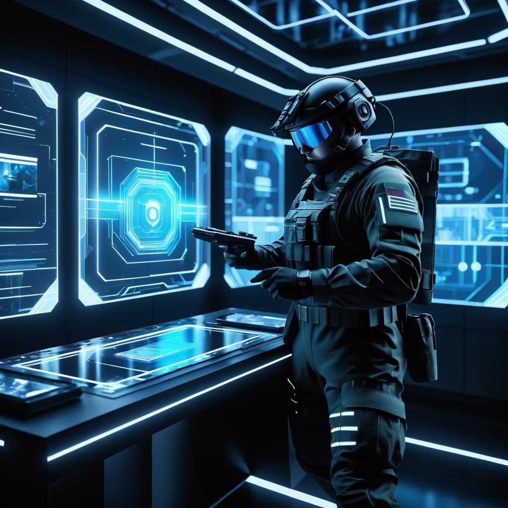 Futuristic Military Command Center Scene