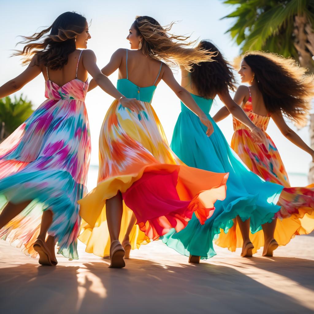 Joyful Dance of Latina Women in Summer