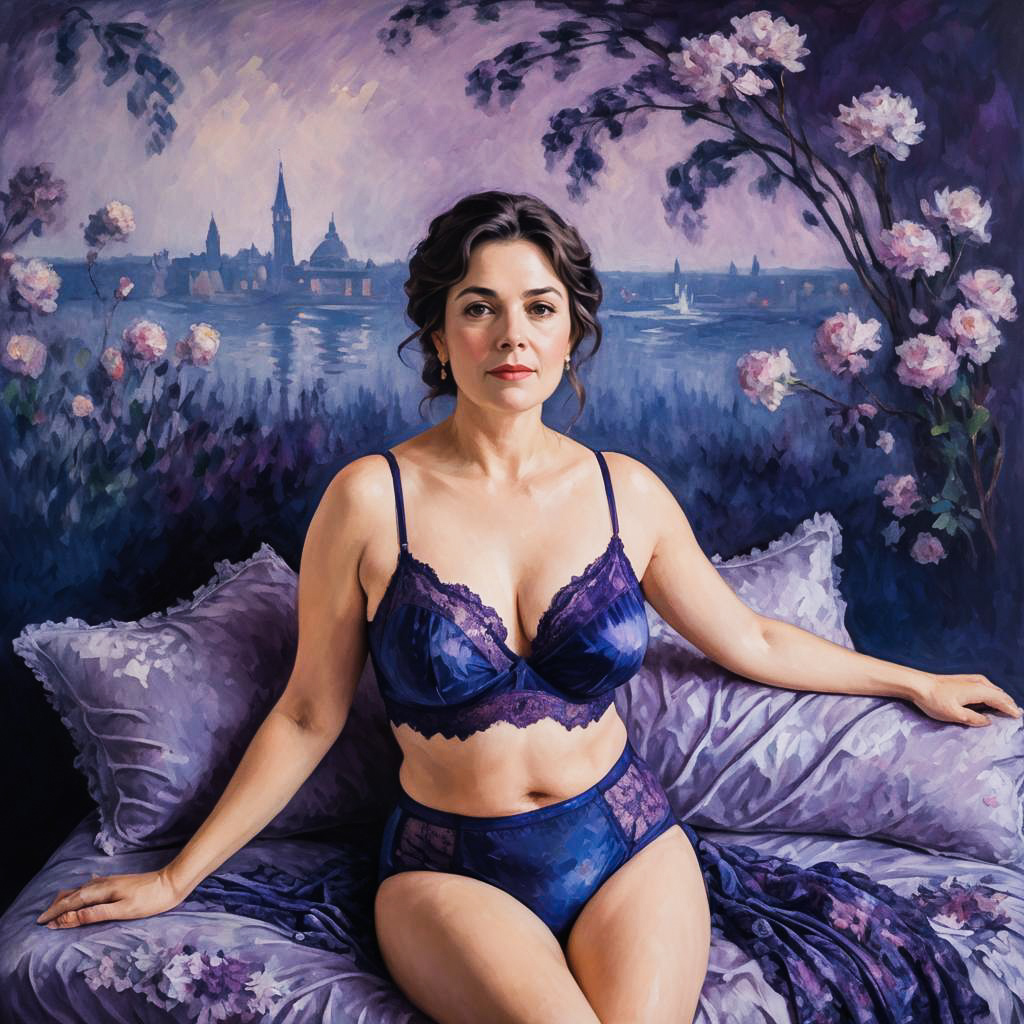 Impressionist Velvet Lingerie Scene