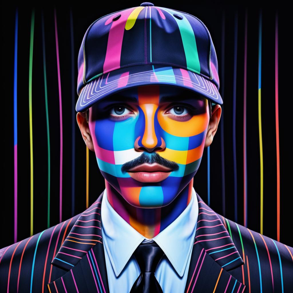 Psychedelic Pop Art: Man in Cap