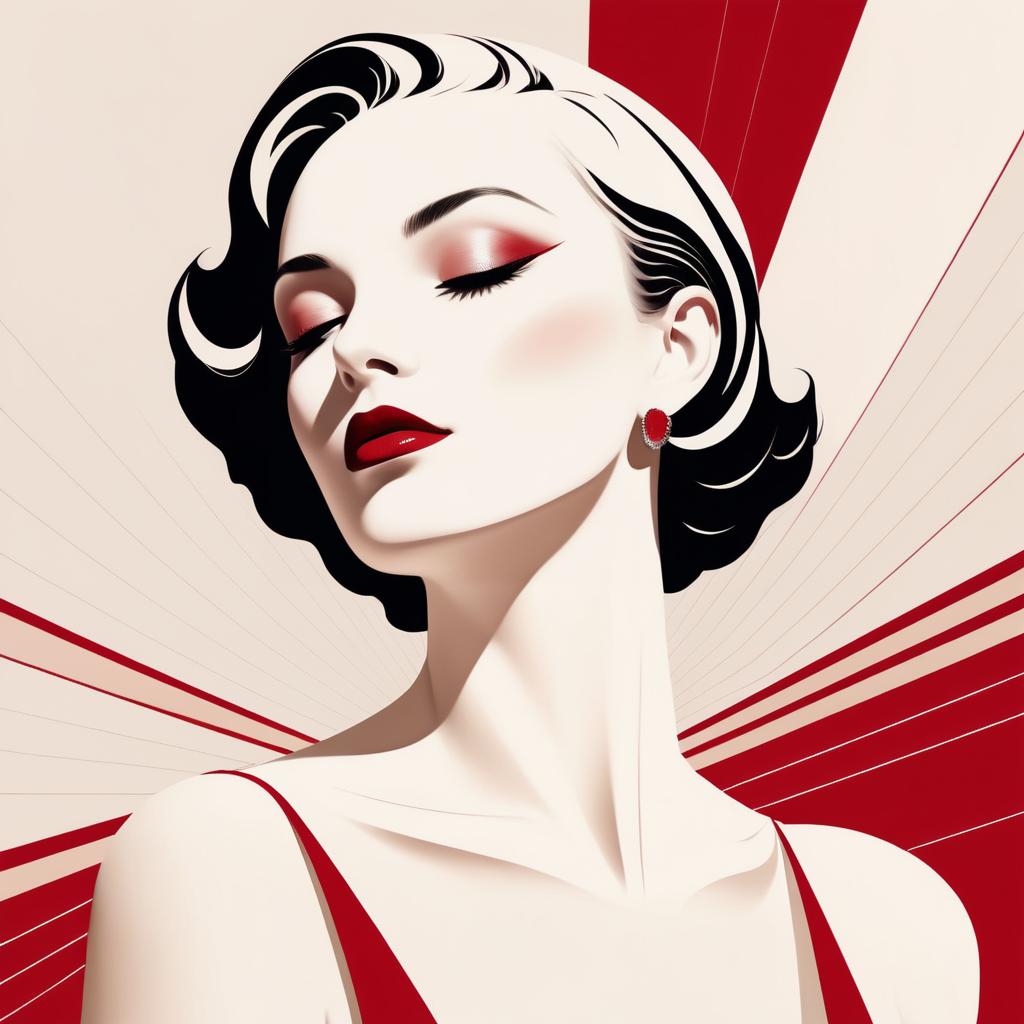 Elegant Minimalist Art Deco Portrait