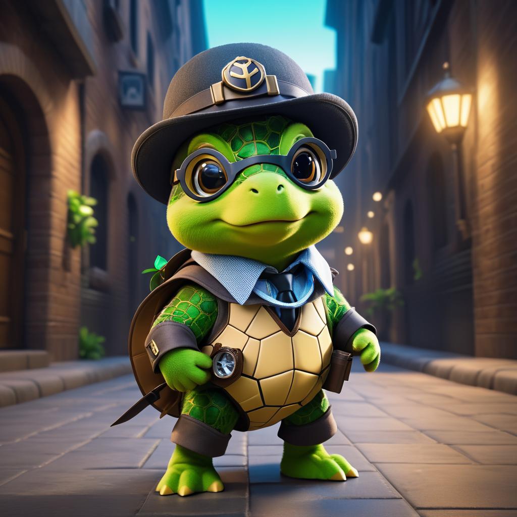 Detective Turtle in Mysterious Alley