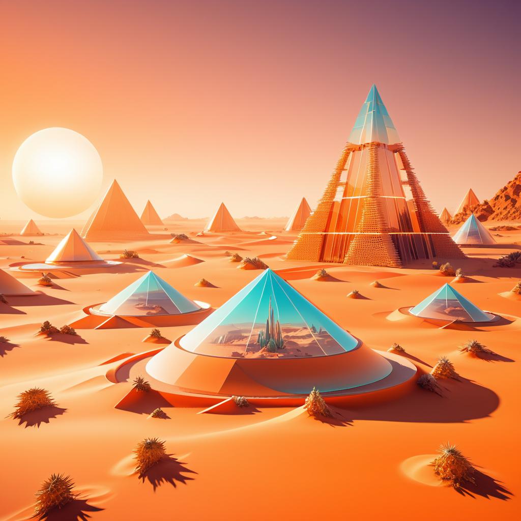 Futuristic Surreal Desert Landscape Render