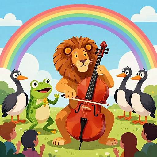 Lively Animal Musicians in Symphony