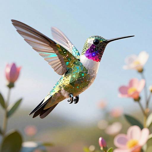 Futuristic Robotic Hummingbird Art