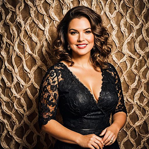 Elegant Woman in Lace-Up Cocktail Dress Elegant Woman in Lace-Up Cocktail Dress
