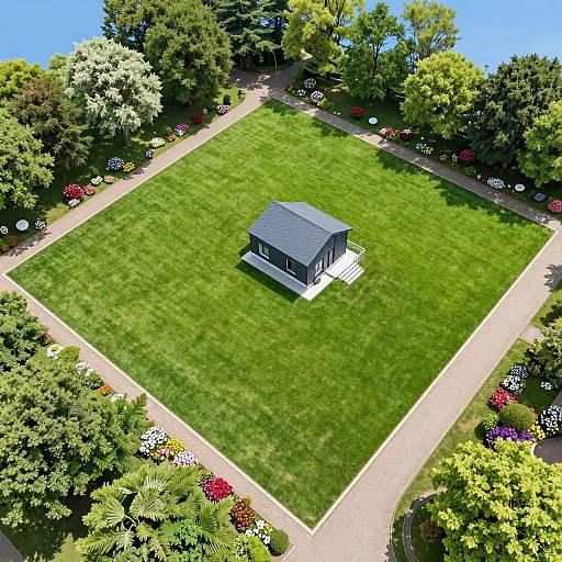 Aerial View of Modern House