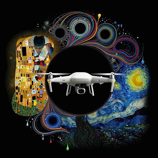 Futuristic Alien in Fibonacci Spiral