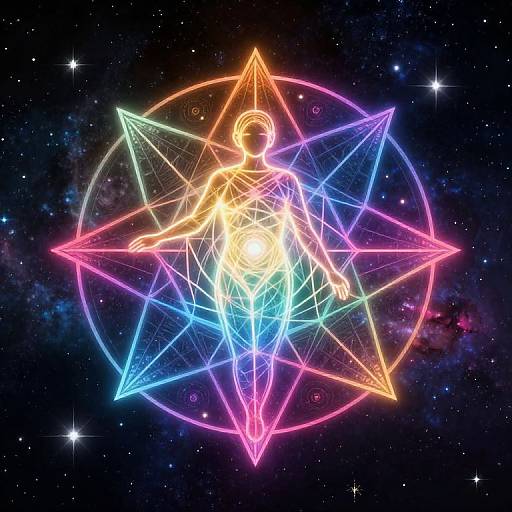 Glowing Enneagram Symbol with Cosmic Aura