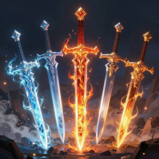 Elemental Sword Concepts in Mythical Battlefield