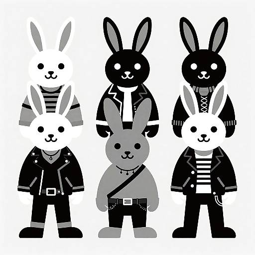 Garage Punk Rabbit Band 80s Style