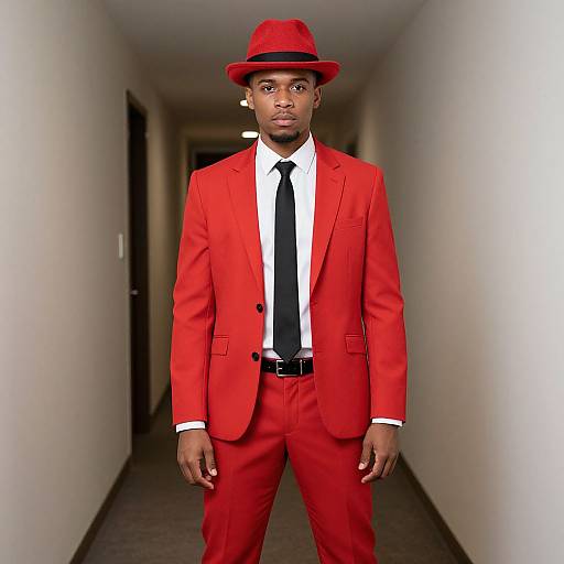 Man in Red Suit Party Costume