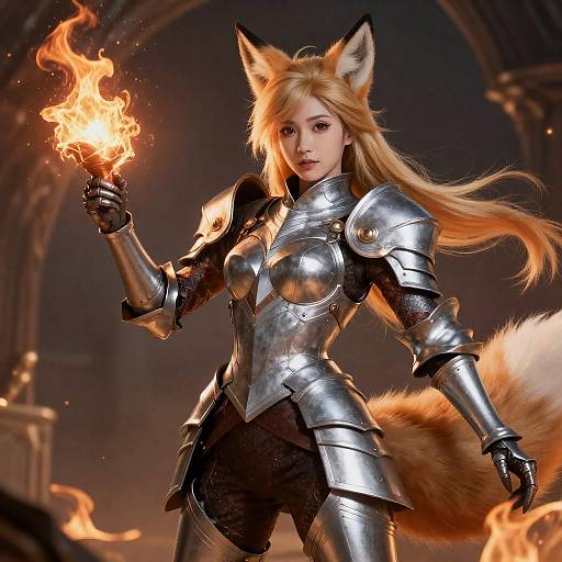 K/DA Ahri Silver-Armored Fox Knight