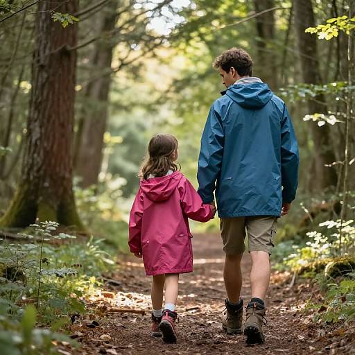 Father Daughter Forest Walk