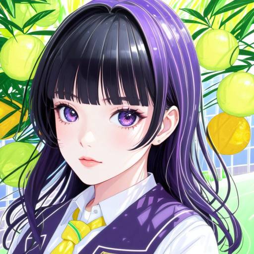 Illustration of Aihara mei, citrus (saburouta) in the style of Ao (flowerclasse)