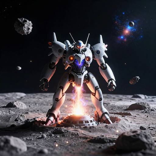 Micro Mech Emerging from Energy Core