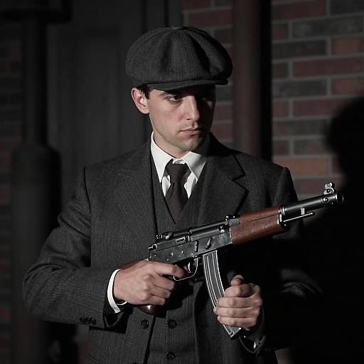 Vintage Noir: 1920s Man with Gun