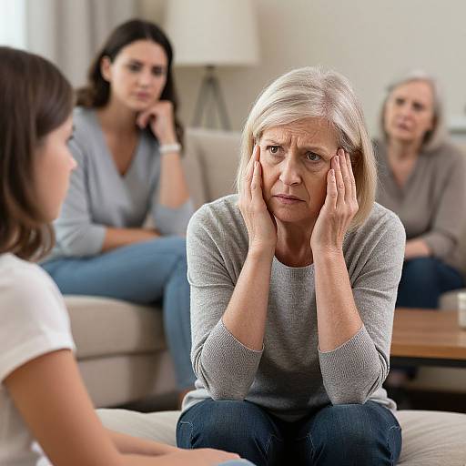 Elderly Woman Family Conflict Scene