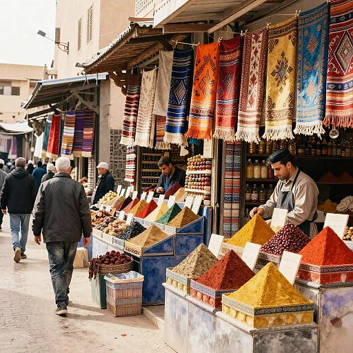 Watercolor Moroccan Market Scene
