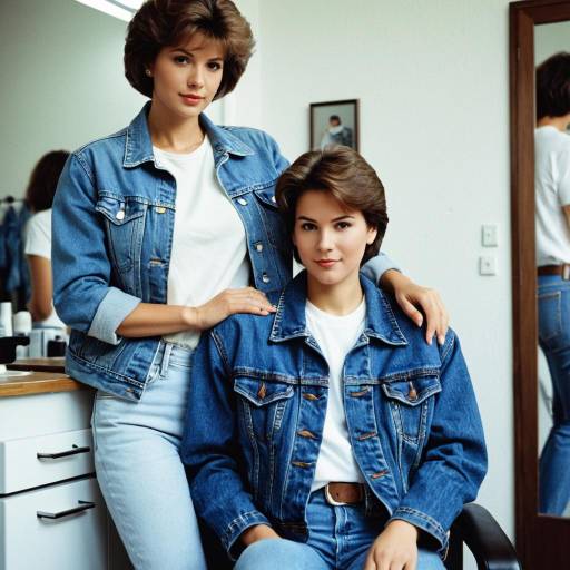 Two Women in Denim Jackets in Hair Salon
