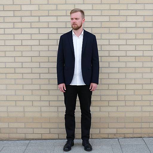 Blonde Man in Navy Blazer Portrait