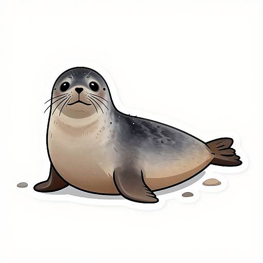 Cute Kawaii Harbor Seal Sticker