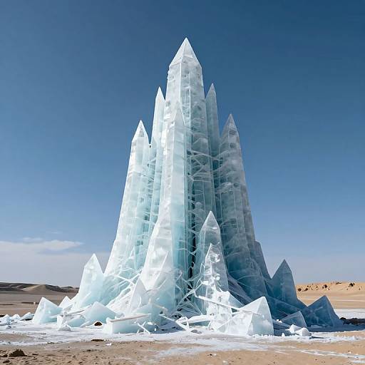 Crystalline Ice Cathedral in Desert