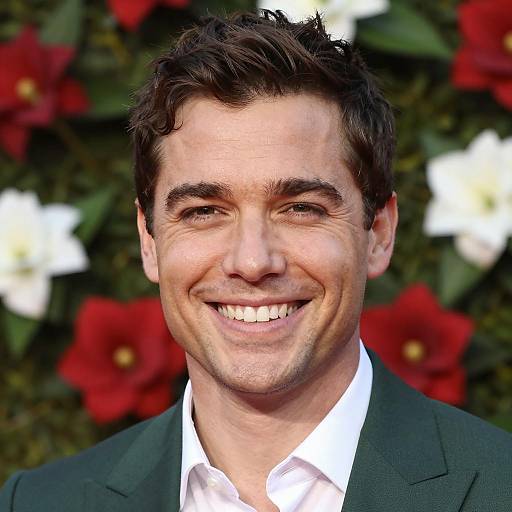 Charming Man in Dark Green Suit