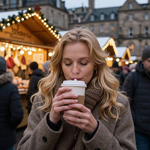 Blonde Woman at Edinburgh Christmas Market