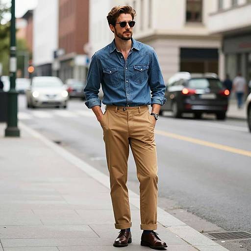 Confident Man in Casual City Style
