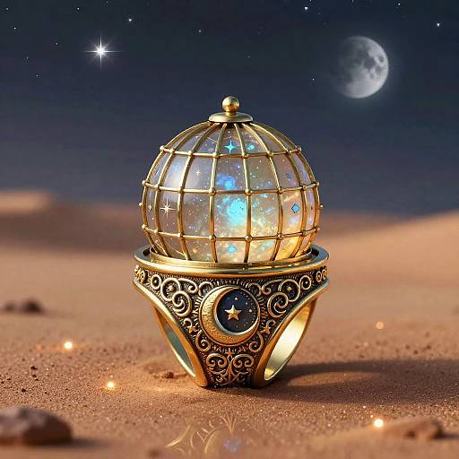 Celestial Moonstone Observatory Ring