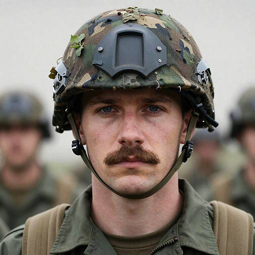 Soldier Portrait in Camouflage Attire