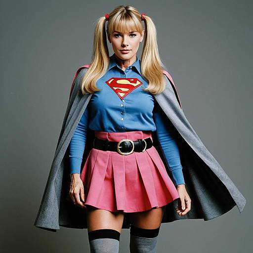Mature Woman in Superhero Outfit