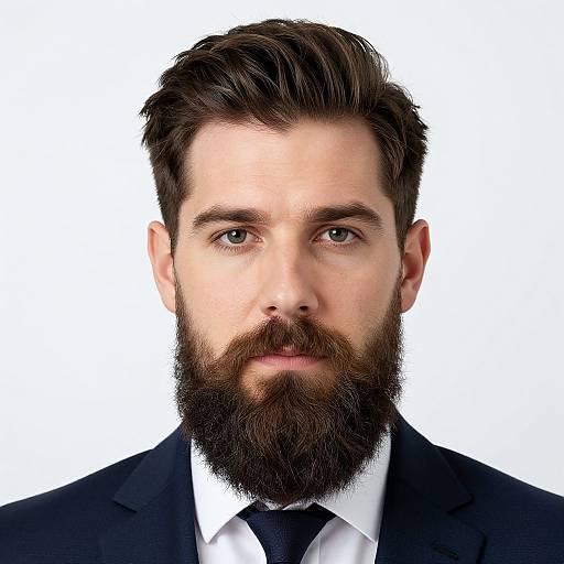 Professional Headshot with Groomed Beard