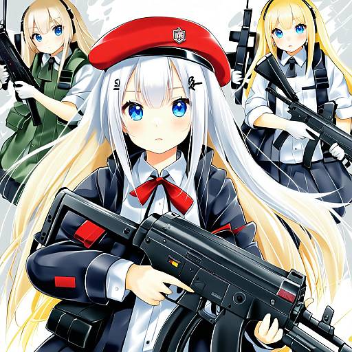 Illustration of Mp5 (girls' frontline), girls' frontline in the style of Shikito