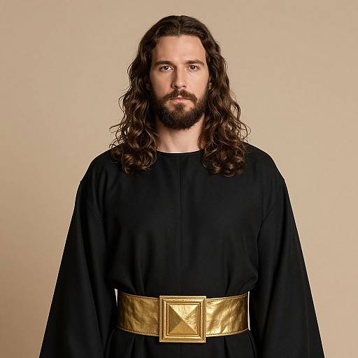 Portrait of Bearded Man in Black Robe