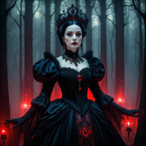 Gothic Noblewoman in Haunted Forest