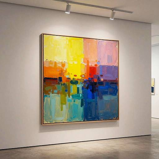 Vibrant Abstract Painting in Gallery