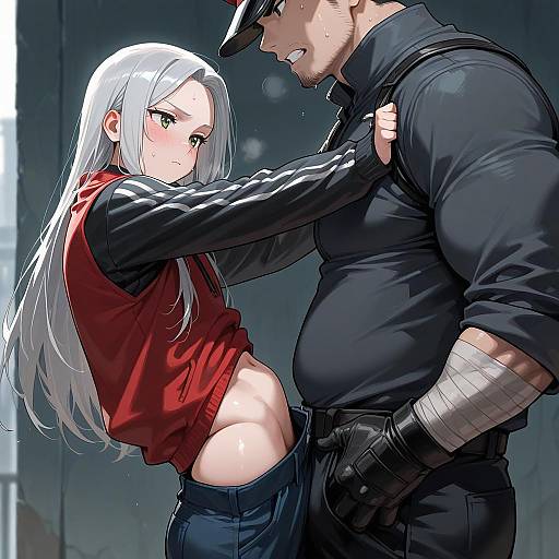 Tough Guy with Silver Hair Portrait