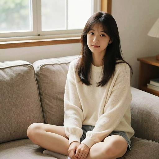 Cozy Portrait of Young Woman