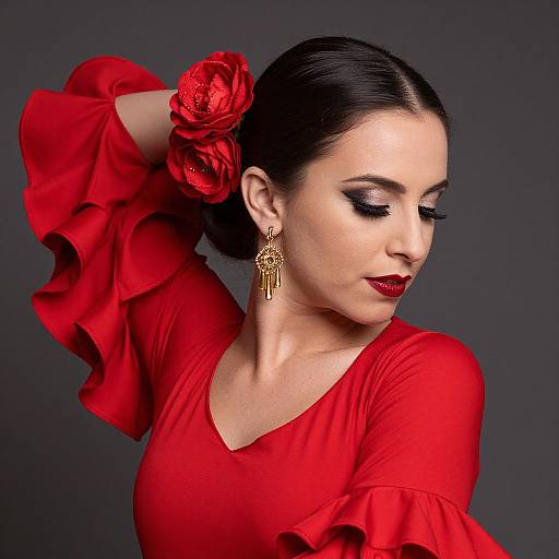Close-up of Woman in Flamenco Dress