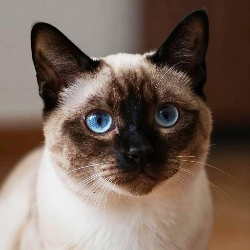 Realistic Close-Up Siamese Cat Portrait