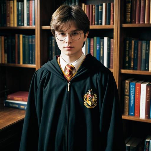 Young Man in Gryffindor Robe with Glasses